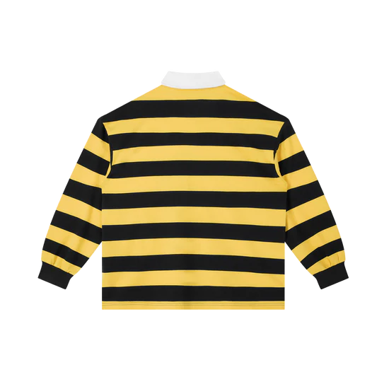 404ASTERISKS Collared Color Block Stripe Polo Shirt Streetwear-1