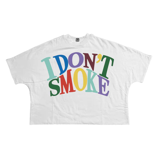 I Dont Smoke Streetwear Cropped Boxy Tee Unisex Cotton 280GSM Heavyweight Cotton Tee
